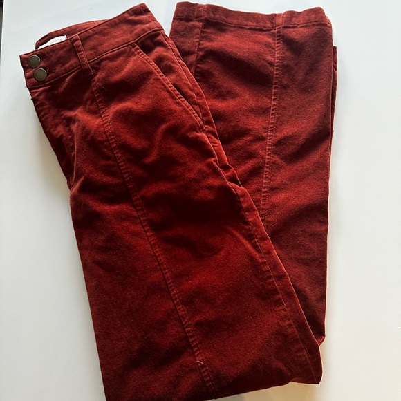 Women's High-Rise Wide Leg Corduroy Pants | Burnt Orange | Knox Rose | Size 6 - Picture 8 of 11